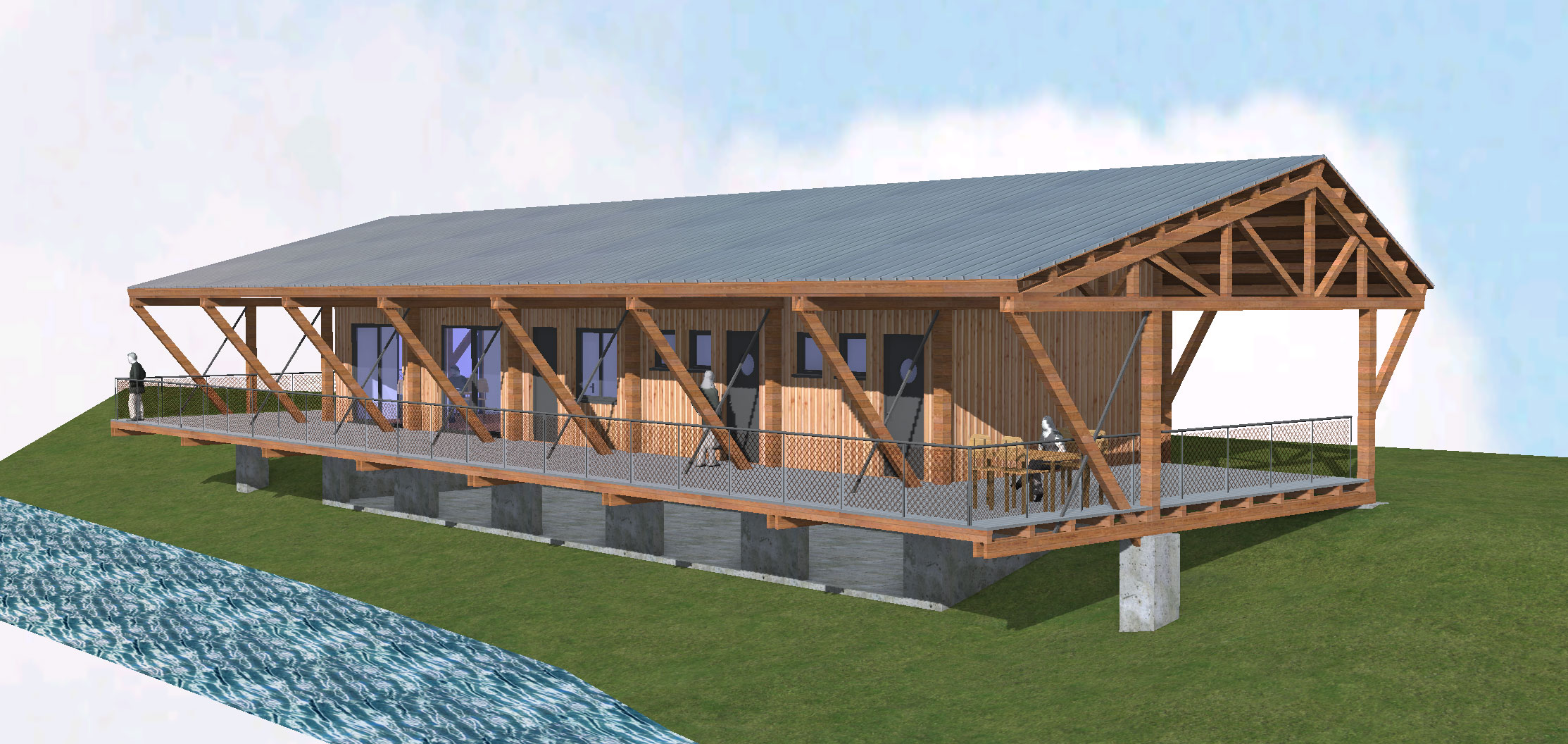 Architekturrendering / Immobilienvisualisierung eines Yachclubs in Greetsiel an der Nordsee